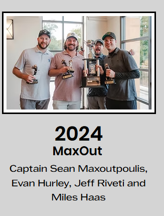 2024 Champions: MaxOut — Captain Sean Maxoutpoulis, Evan Hurley, Jeff Riveti and Miles Haas