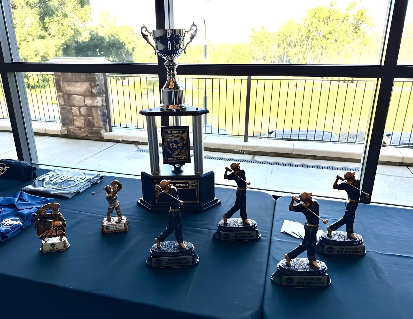 The Kipper Cup and the contest trophies displayed on the awards table