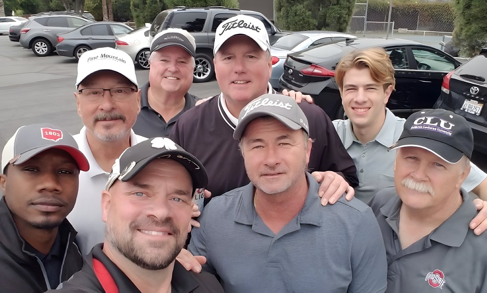 Kip Green with the group of friends whose long-running golf tradition became the Kipper Cup